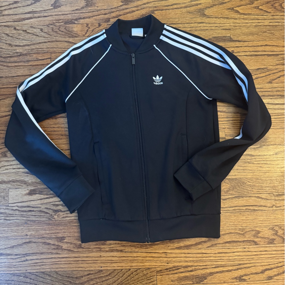 Adidas Black Jacket with White Accents
